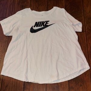 Nike White Tee with Black Logo